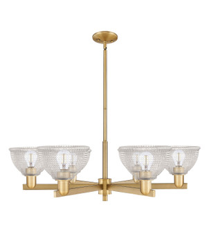 Arcadia Six Light Chandelier in Brushed Brass (405|716-6CR-BB-G422)