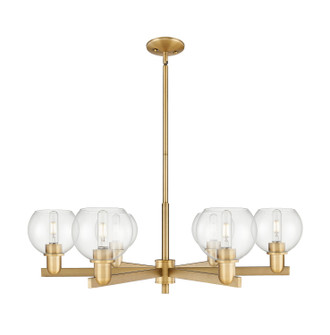 Arcadia Six Light Chandelier in Brushed Brass (405|716-6CR-BB-G122-6)