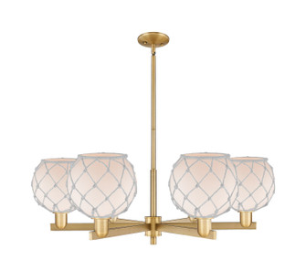 Arcadia Six Light Chandelier in Brushed Brass (405|716-6CR-BB-G121-8RW)