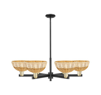 Arcadia Six Light Chandelier in Black Antique Brass (405|716-6CR-BAB-NBD2-9-NAT)