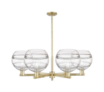 Arcadia Six Light Chandelier in Antique Brass (405|716-6CR-AB-G556-10CL)