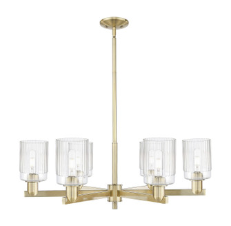 Arcadia Six Light Chandelier in Antique Brass (405|716-6CR-AB-G342)