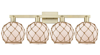 Arcadia Four Light Bath Vanity in Antique Brass (405|716-4W-AB-G121-8RB)