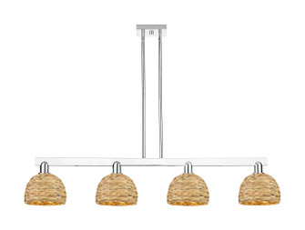 Arcadia Four Light Island Pendant in Polished Chrome (405|716-4I-PC-RBD-8-NAT)