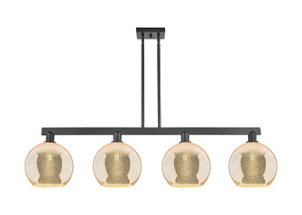 Arcadia Four Light Island Pendant in Matte Black (405|716-4I-BK-G128-10)