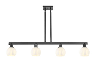 Arcadia Four Light Island Pendant in Matte Black (405|716-4I-BK-G1217-6WV)