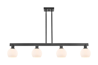 Arcadia Four Light Island Pendant in Matte Black (405|716-4I-BK-G121-6)