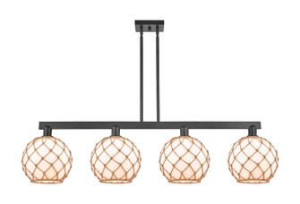 Arcadia Four Light Island Pendant in Matte Black (405|716-4I-BK-G121-10RB)