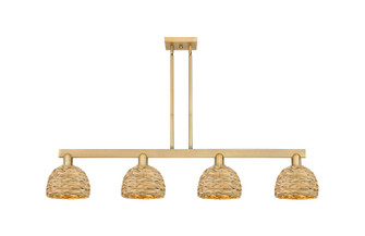 Arcadia Four Light Island Pendant in Brushed Brass (405|716-4I-BB-RBD-8-NAT)