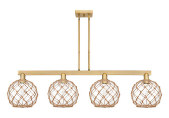 Arcadia Four Light Island Pendant in Brushed Brass (405|716-4I-BB-G122-10RB)
