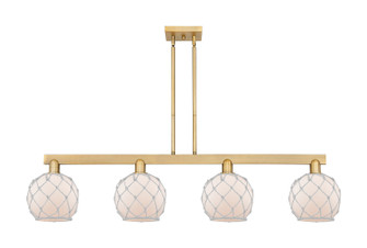 Arcadia Four Light Island Pendant in Brushed Brass (405|716-4I-BB-G121-8RW)