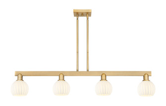 Arcadia Four Light Island Pendant in Brushed Brass (405|716-4I-BB-G1217-6WV)