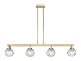Arcadia Four Light Island Pendant in Antique Brass (405|716-4I-AB-G122C-6CL)