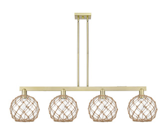 Arcadia Four Light Island Pendant in Antique Brass (405|716-4I-AB-G122-10RB)