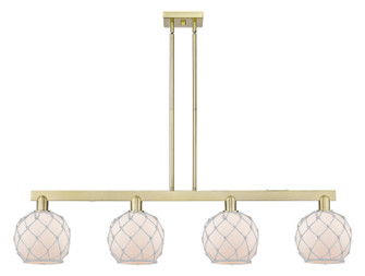 Arcadia Four Light Island Pendant in Antique Brass (405|716-4I-AB-G121-8RW)