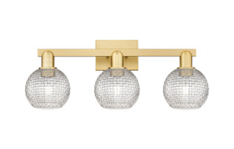 Arcadia Three Light Bath Vanity in Satin Gold (405|716-3W-SG-G122C-6CL)