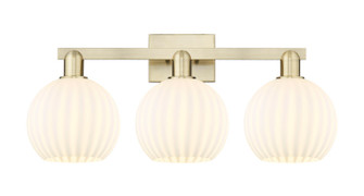 Arcadia Three Light Bath Vanity in Antique Brass (405|716-3W-AB-G1217-8WV)