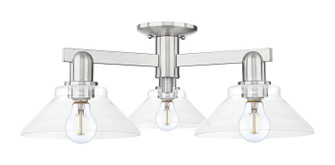 Arcadia Three Light Semi-Flush Mount in Brushed Satin Nickel (405|716-3F-SN-G132)