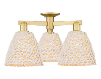 Arcadia Three Light Semi-Flush Mount in Satin Gold (405|716-3F-SG-NBD-9-NAT)