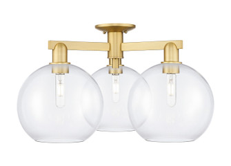 Arcadia Three Light Semi-Flush Mount in Satin Gold (405|716-3F-SG-G122-10)