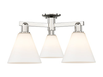 Arcadia Three Light Semi-Flush Mount in Polished Nickel (405|716-3F-PN-GBC-81)