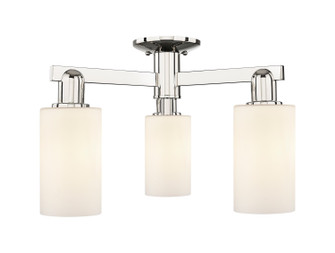 Arcadia Three Light Semi-Flush Mount in Polished Nickel (405|716-3F-PN-G801)