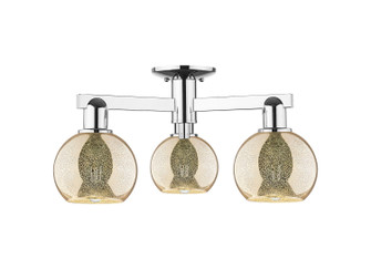 Arcadia Three Light Semi-Flush Mount in Polished Chrome (405|716-3F-PC-G128-6)