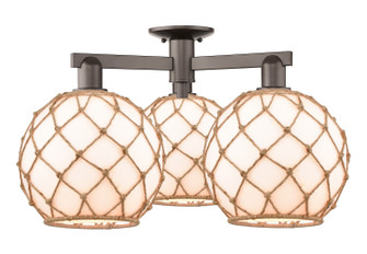 Arcadia Three Light Semi-Flush Mount in Oil Rubbed Bronze (405|716-3F-OB-G121-10RB)