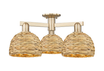 Arcadia Three Light Semi-Flush Mount in Champagne Bronze (405|716-3F-CB-RBD-8-NAT)