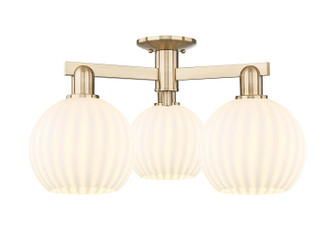 Arcadia Three Light Semi-Flush Mount in Champagne Bronze (405|716-3F-CB-G1217-8WV)