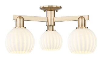 Arcadia Three Light Semi-Flush Mount in Champagne Bronze (405|716-3F-CB-G1217-6WV)