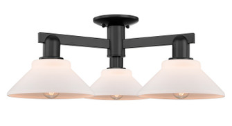 Arcadia Three Light Semi-Flush Mount in Matte Black (405|716-3F-BK-G131)
