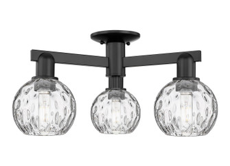 Arcadia Three Light Semi-Flush Mount in Matte Black (405|716-3F-BK-G1215-6)