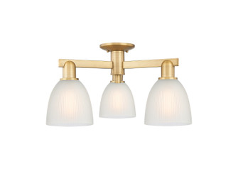 Arcadia Three Light Semi-Flush Mount in Brushed Brass (405|716-3F-BB-G381)