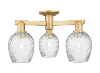 Arcadia Three Light Semi-Flush Mount in Brushed Brass (405|716-3F-BB-G292)