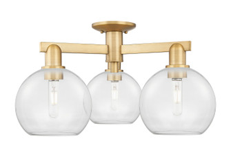 Arcadia Three Light Semi-Flush Mount in Brushed Brass (405|716-3F-BB-G122-8)