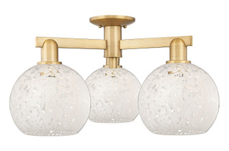 Arcadia Three Light Semi-Flush Mount in Brushed Brass (405|716-3F-BB-G1216-8WM)