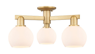 Arcadia Three Light Semi-Flush Mount in Brushed Brass (405|716-3F-BB-G121-6)