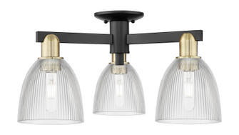 Arcadia Three Light Semi-Flush Mount in Black Antique Brass (405|716-3F-BAB-G382)