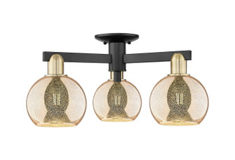 Arcadia Three Light Semi-Flush Mount in Black Antique Brass (405|716-3F-BAB-G128-6)