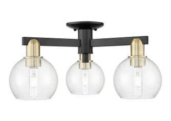 Arcadia Three Light Semi-Flush Mount in Black Antique Brass (405|716-3F-BAB-G122-6)