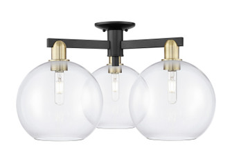Arcadia Three Light Semi-Flush Mount in Black Antique Brass (405|716-3F-BAB-G122-10)