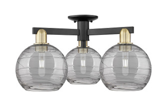 Arcadia Three Light Semi-Flush Mount in Black Antique Brass (405|716-3F-BAB-G1213-8SM)