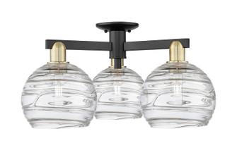 Arcadia Three Light Semi-Flush Mount in Black Antique Brass (405|716-3F-BAB-G1213-8CL)
