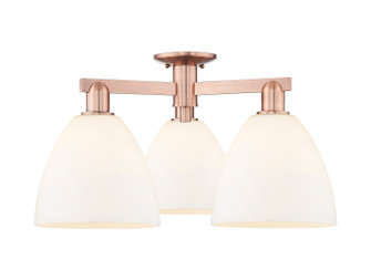 Arcadia Three Light Semi-Flush Mount in Antique Copper (405|716-3F-AC-GBD-91)