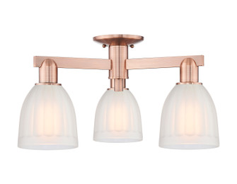 Arcadia Three Light Semi-Flush Mount in Antique Copper (405|716-3F-AC-G441)
