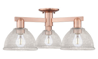 Arcadia Three Light Semi-Flush Mount in Antique Copper (405|716-3F-AC-G422)