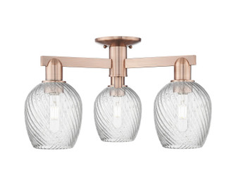 Arcadia Three Light Semi-Flush Mount in Antique Copper (405|716-3F-AC-G292)
