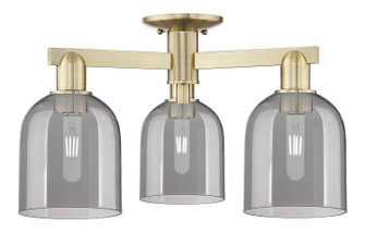 Arcadia Three Light Semi-Flush Mount in Antique Brass (405|716-3F-AB-G558-6SM)