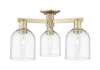 Arcadia Three Light Semi-Flush Mount in Antique Brass (405|716-3F-AB-G558-6CL)